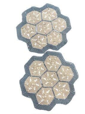 Set of 2 Blue White Granny Grandma Core 10.5” Cottage Core Doilies